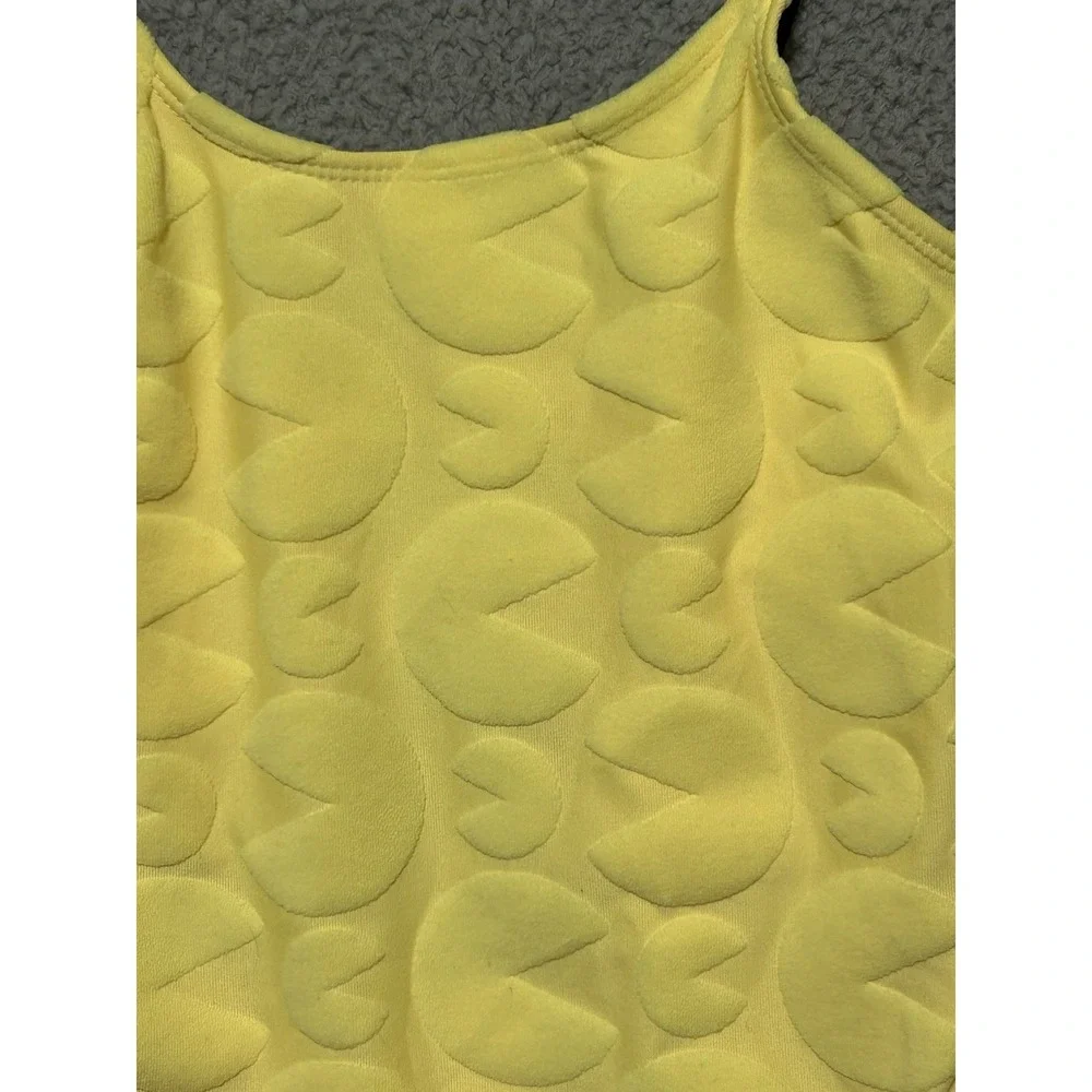 Justice x Pacman Yellow Terry One Piece Swimsuit Girls Medium/10 Pool Beach